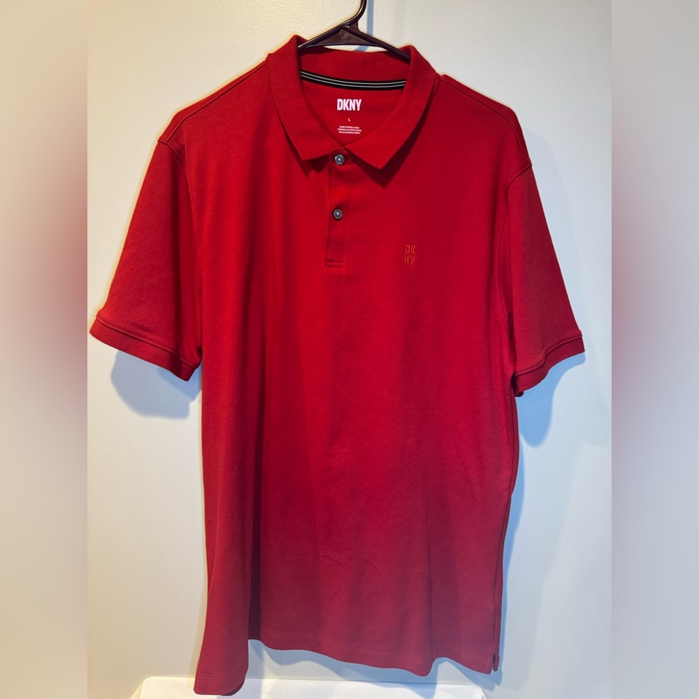 DKNY Men's Vibrant Red Polo Shirt